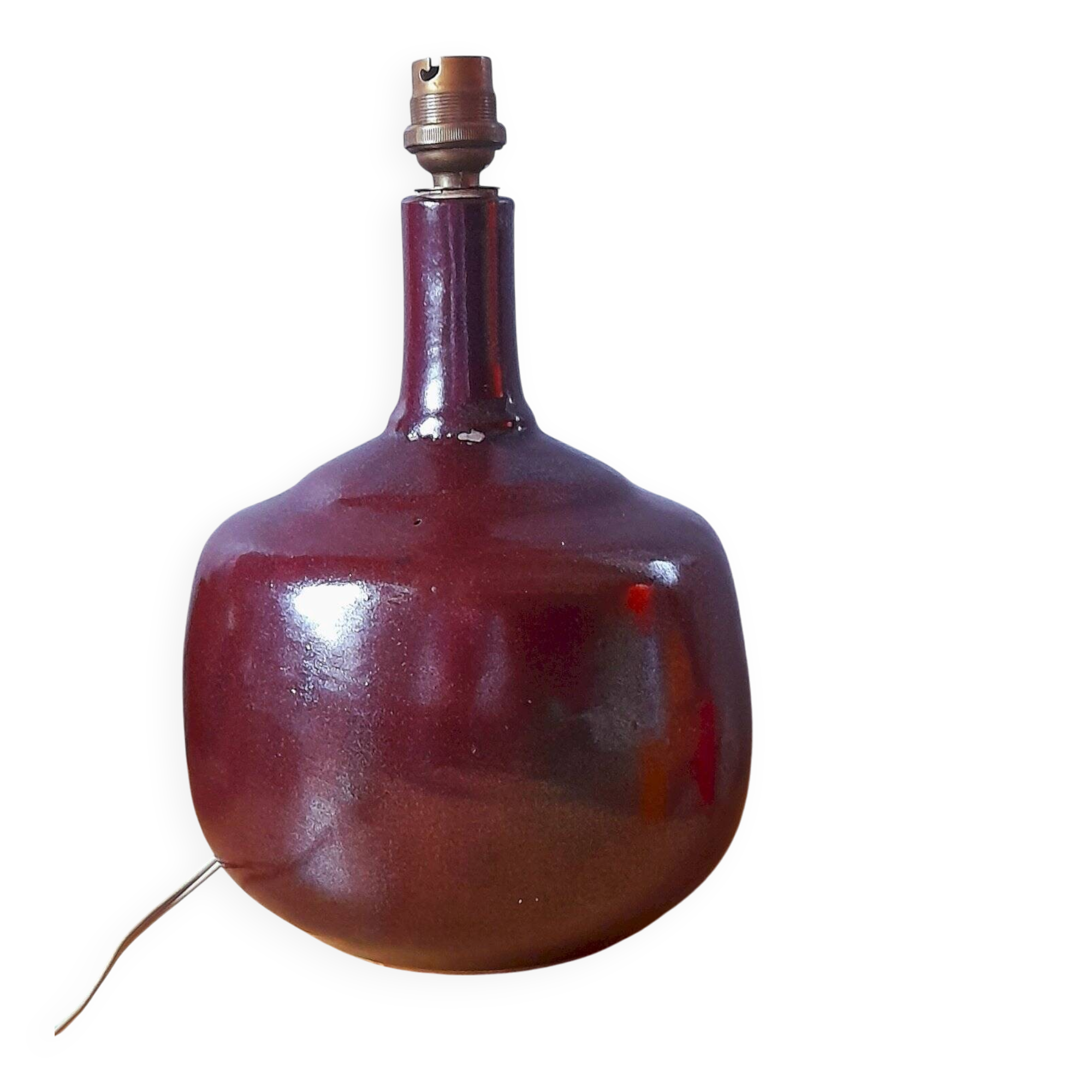 Glazed ceramic lamp 1960 Scandinavian