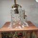 Pair of ceramic and glass wall sconces