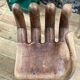 Unique vintage exotic wood hand chair, 70s