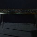 Rectangular coffee table vintage 50s floral art deco pattern
