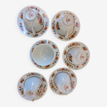 6 tasses à thé Royal Chapus en Porcelaine de Limoges