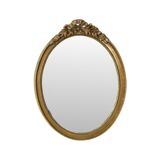 Vintage Oval Gold Leaf Gilded Mirror Resin Classic Sixties