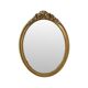 Miroir ovale vintage en résine dorée à la feuille d'or, style années 60. Classique.