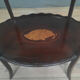 English 2-tier mahogany pedestal table