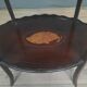 English 2-tier mahogany pedestal table