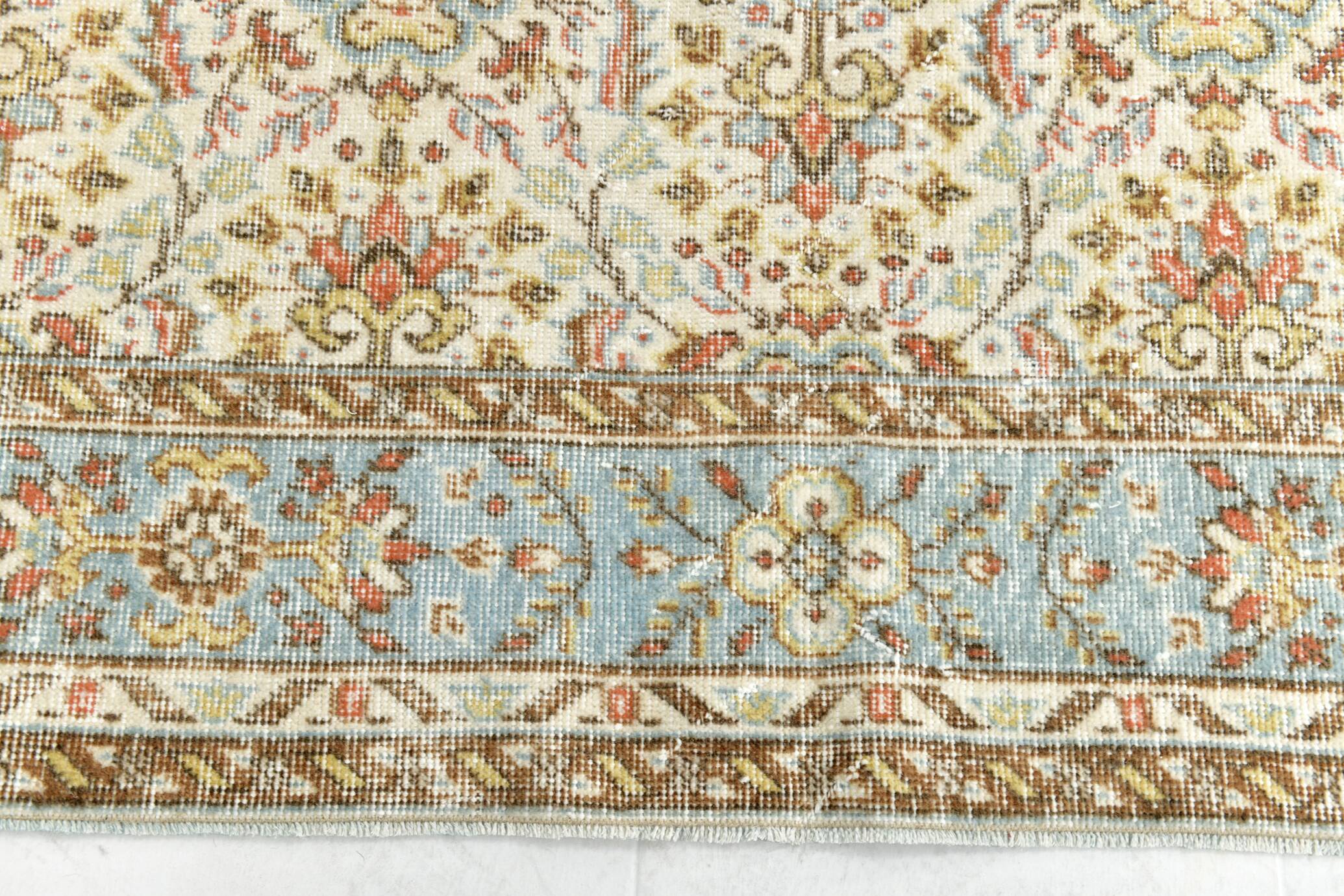 6x9 Sky Blue Turkish Vintage Area Rug 178x286Cm SK 24678