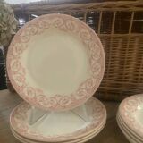 9 assiettes plates anciennes "Dubarry" Creil-Montereau, en terre de fer