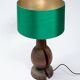Wooden lamp. New electrical system and lampshade.