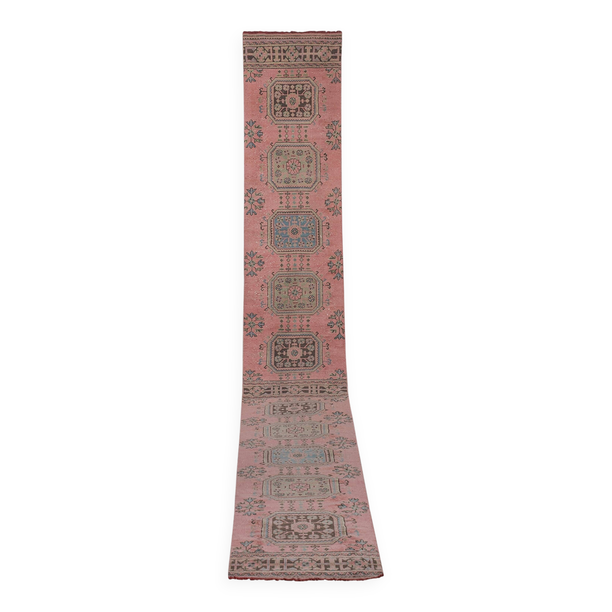 Vintage Turkish Oushak Rug Handwoven 79x664 cm