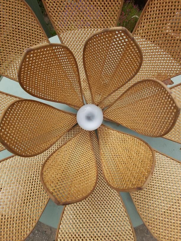 Lotus flower suspension in vintage cannage