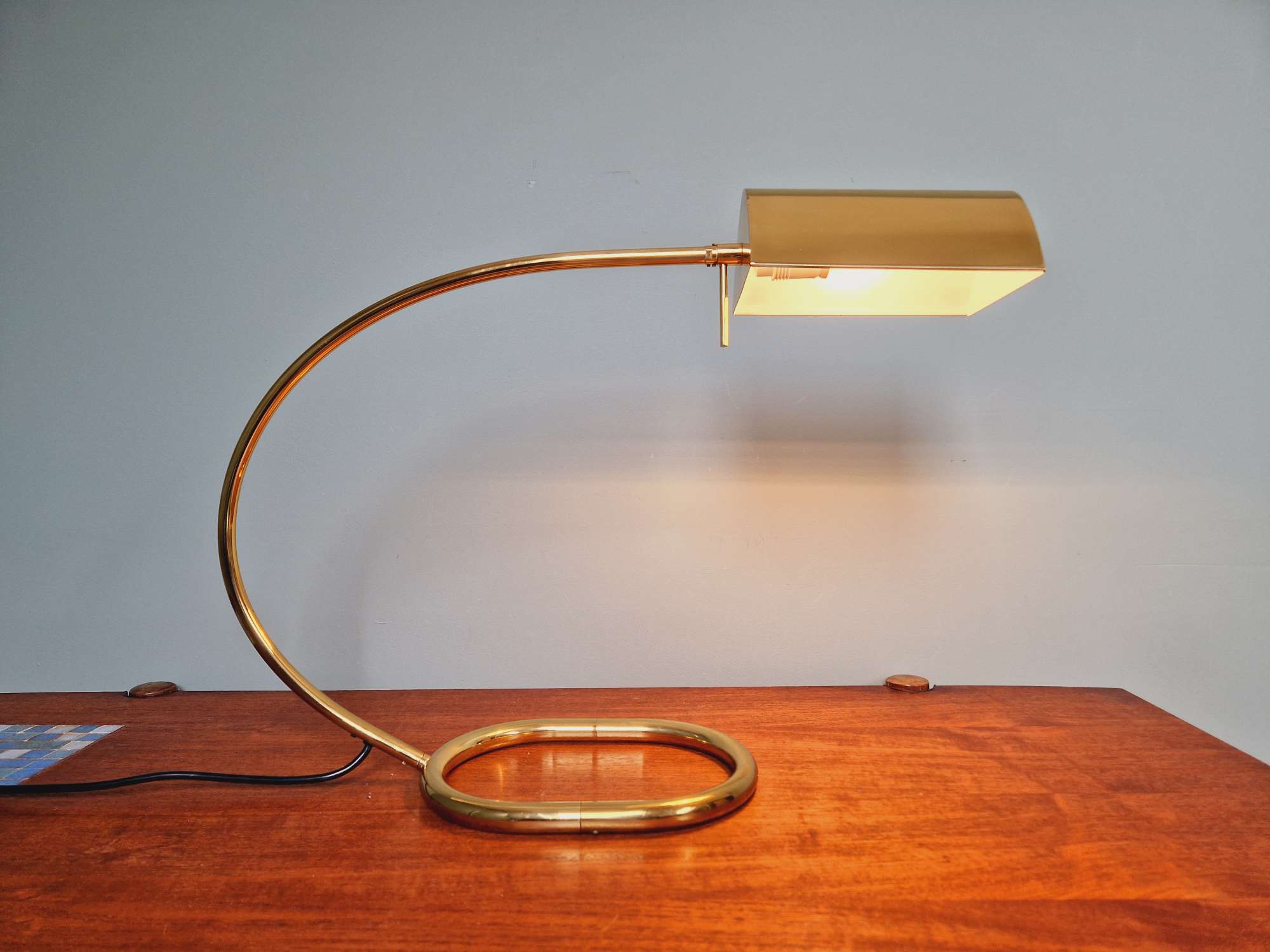 Large brass desk lamp, Cosack Leuchten, 1970