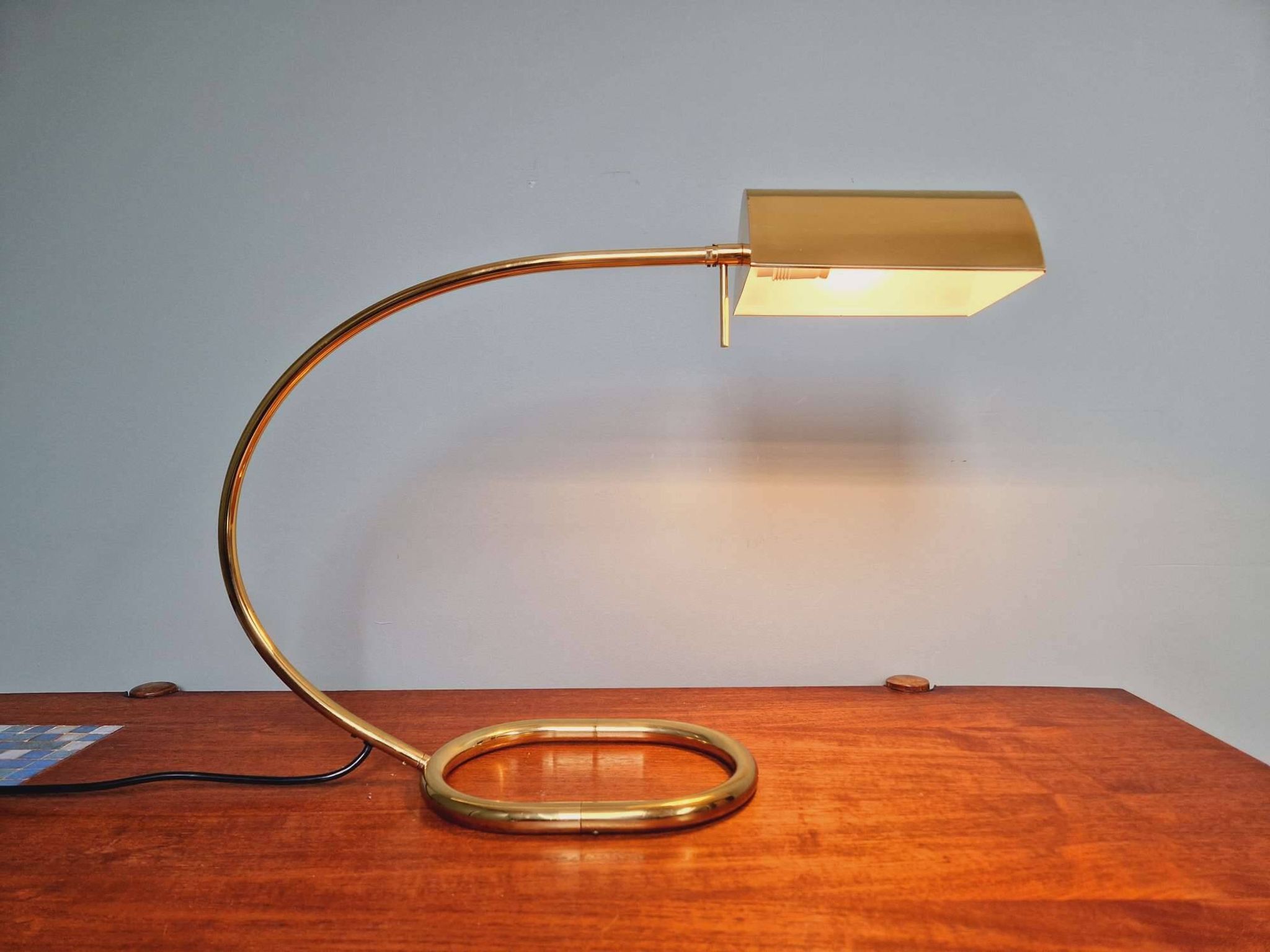 Grande lampe de bureau en laiton, Cosack Leuchten, 1970