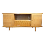 Art Deco sideboard with secret cache in sycamore and marquetry circa 1950