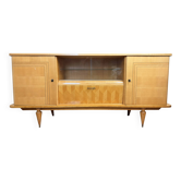 Art Deco sideboard with secret cache in sycamore and marquetry circa 1950