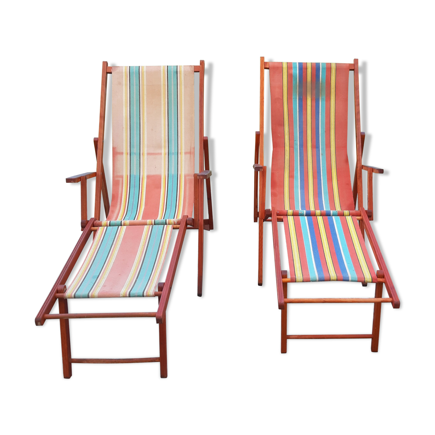Pair of vintage long chairs