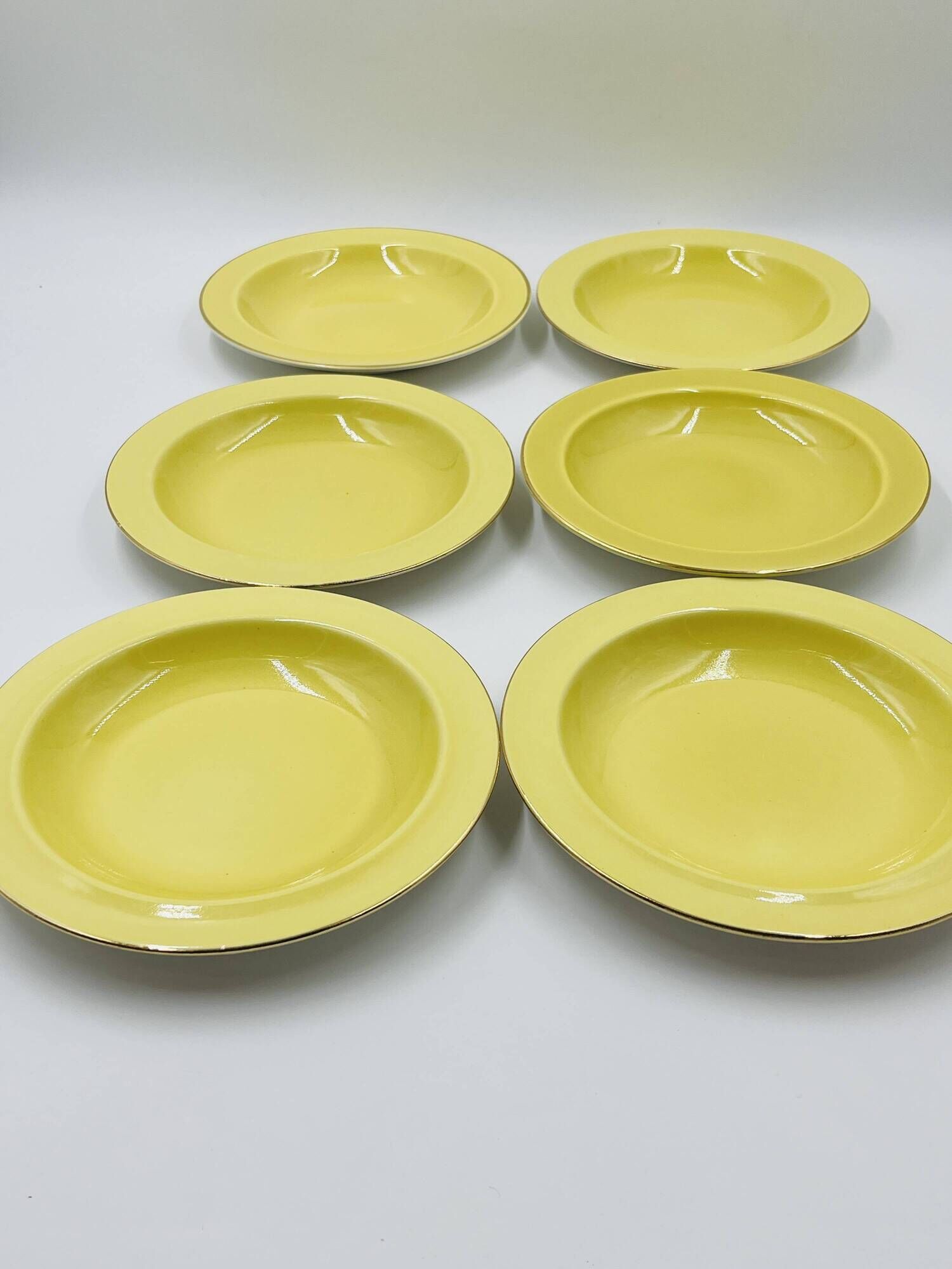 Set of 6 Keralux Boch deep plates