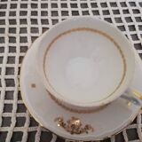 Set of 3 Berry high porcelain cups and saucers