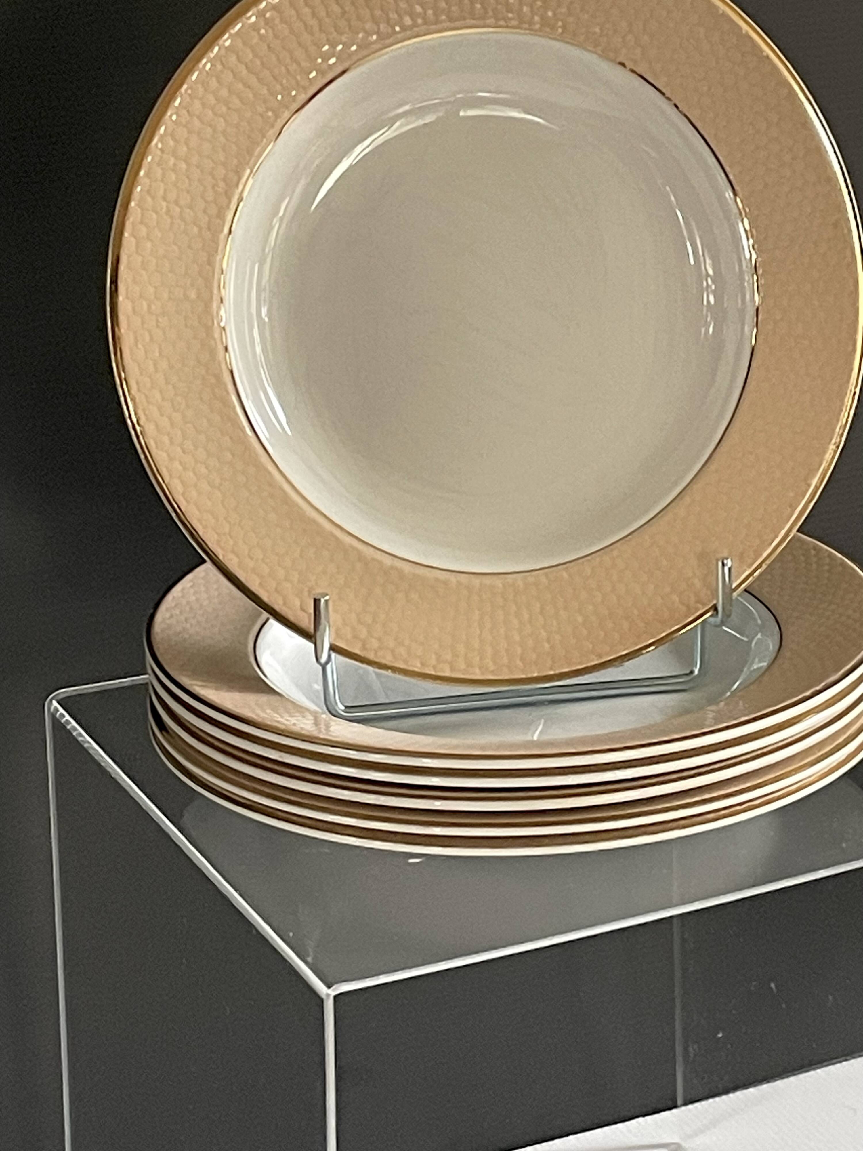 6 deep plates from L'Amandinoise model "Chamois" beige in very good condition.