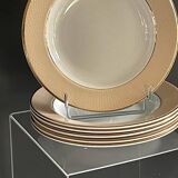 6 deep plates from L'Amandinoise model "Chamois" beige in very good condition.