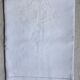 Fine linen sheet with ribbon and florets, monogrammed mr