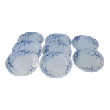 8 flat earthenware plates Creil and Montereau late nineteenth diam 23 cm