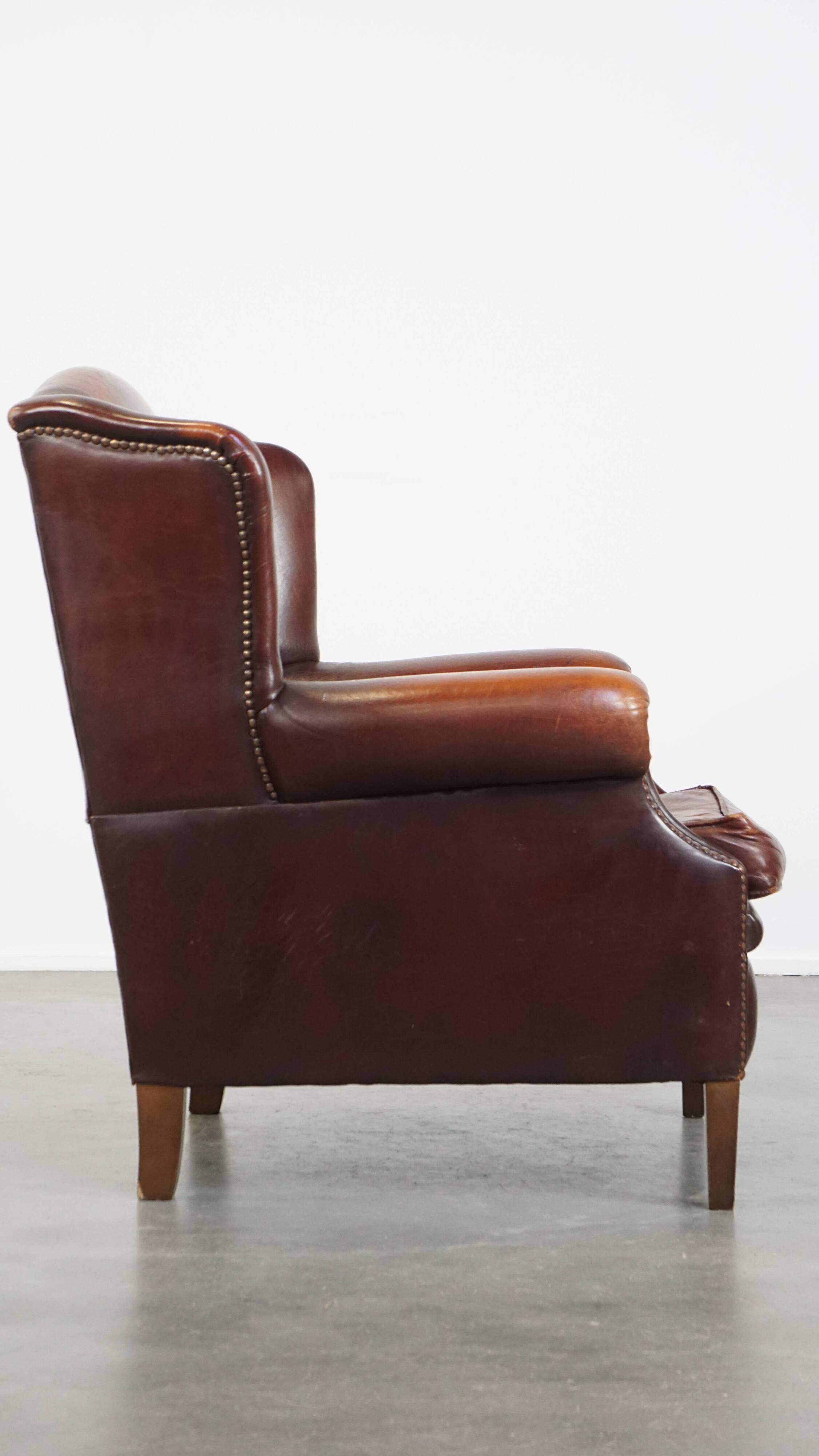 Vintage Sheepskin Wingback Chair