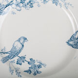 Round plate service "Chickadee" Longwy, around 1900. Made in France