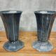 Antique French vases, enamelled cast iron garden vases