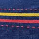Romanian rug handwoven in wool, purple background with red and yellow stripes 183x133cm