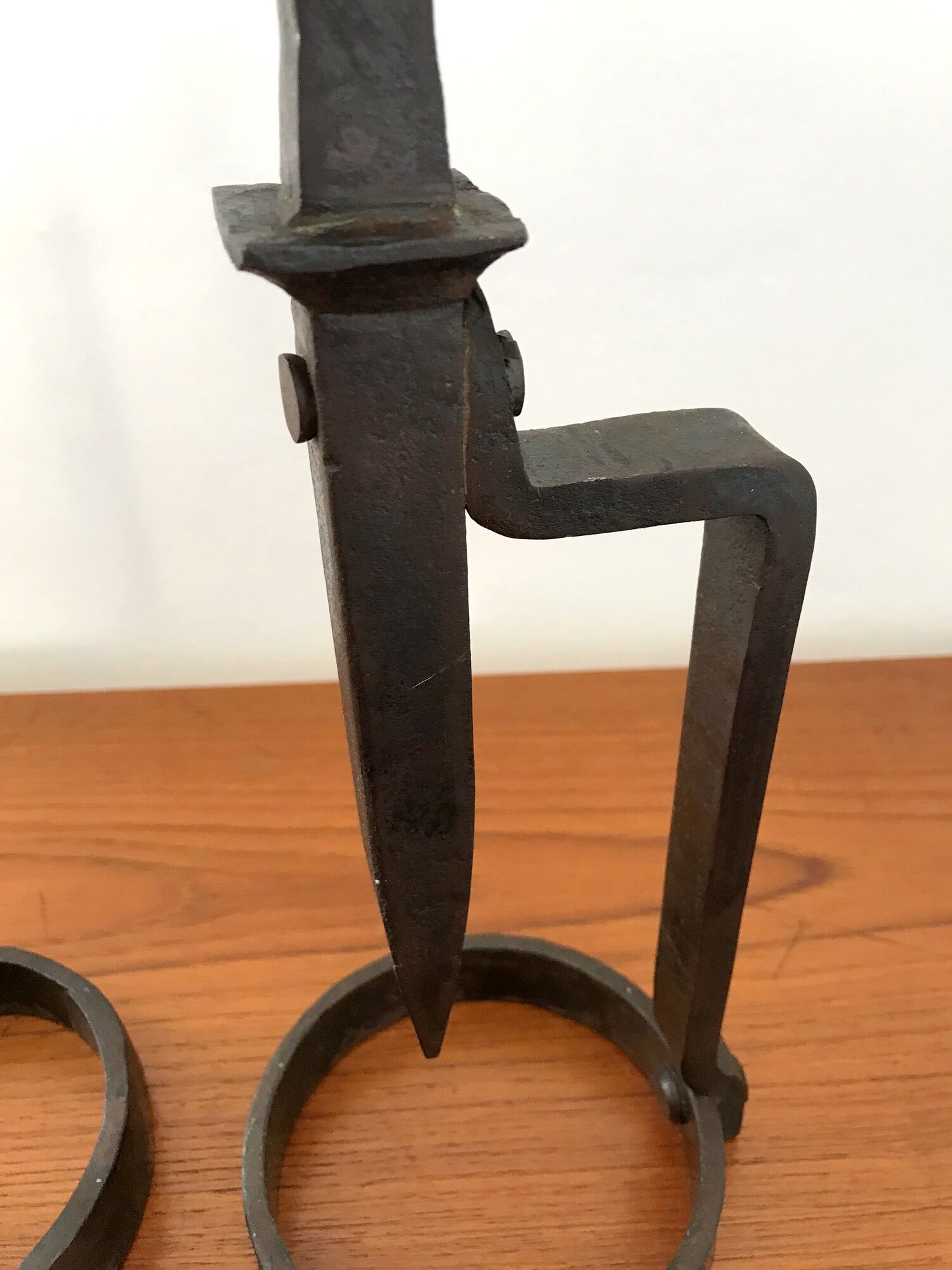 Wrought iron candlesticks brutalist art 70s