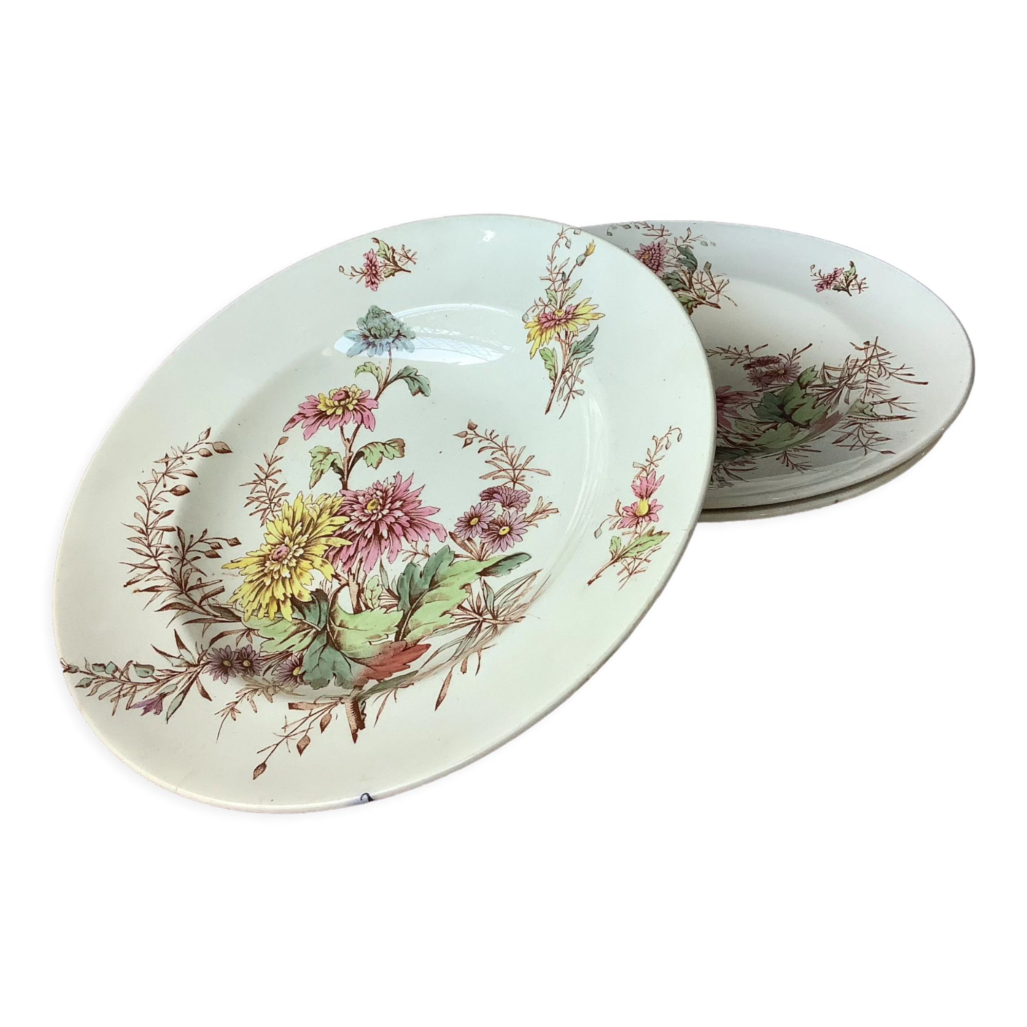 Assiettes Lunéville Keller & Guérin XIXème terre de fer