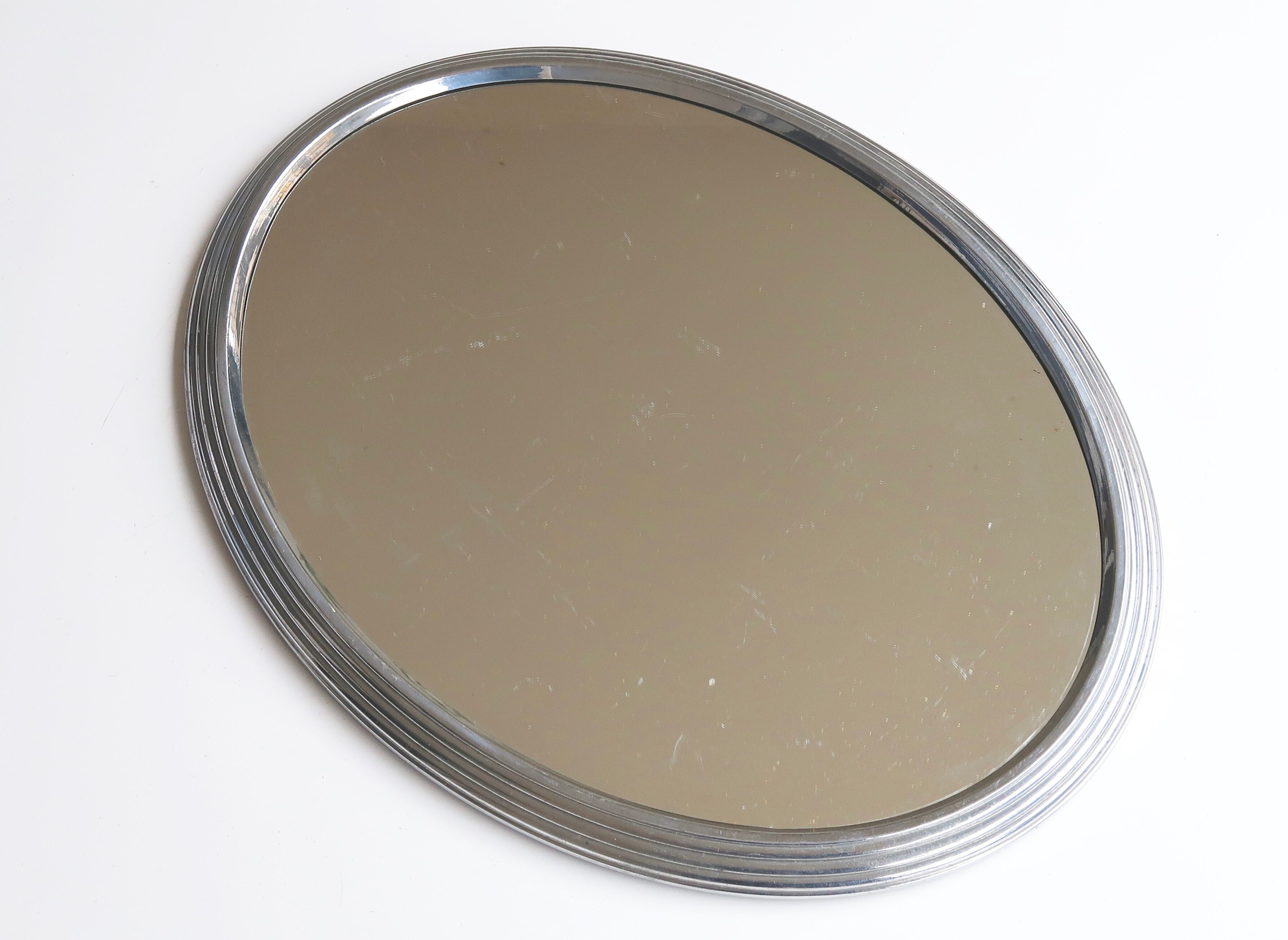 Plateau miroir ovale, centre de table Art Deco