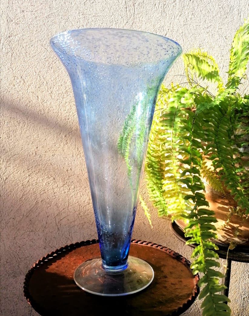 Biot bubble glass vase
