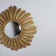 Large vintage golden sunburst mirror 1960s 63cm