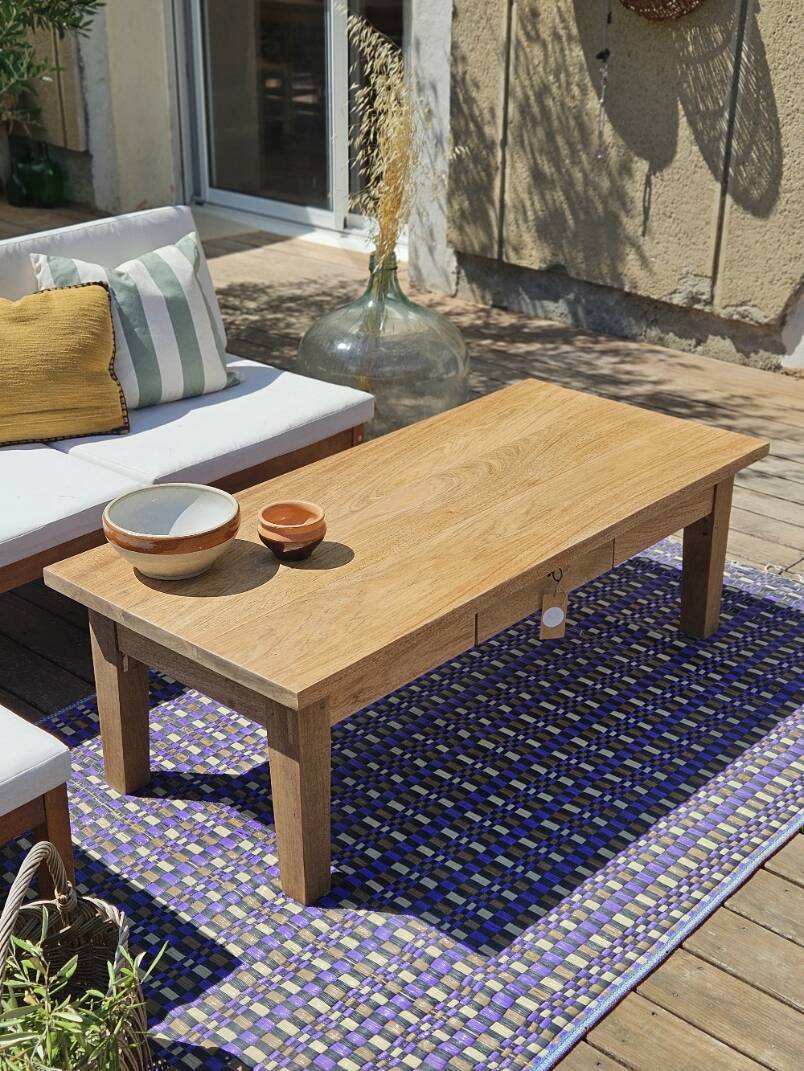 Antique solid wood coffee table – unique restored piece | Louna
