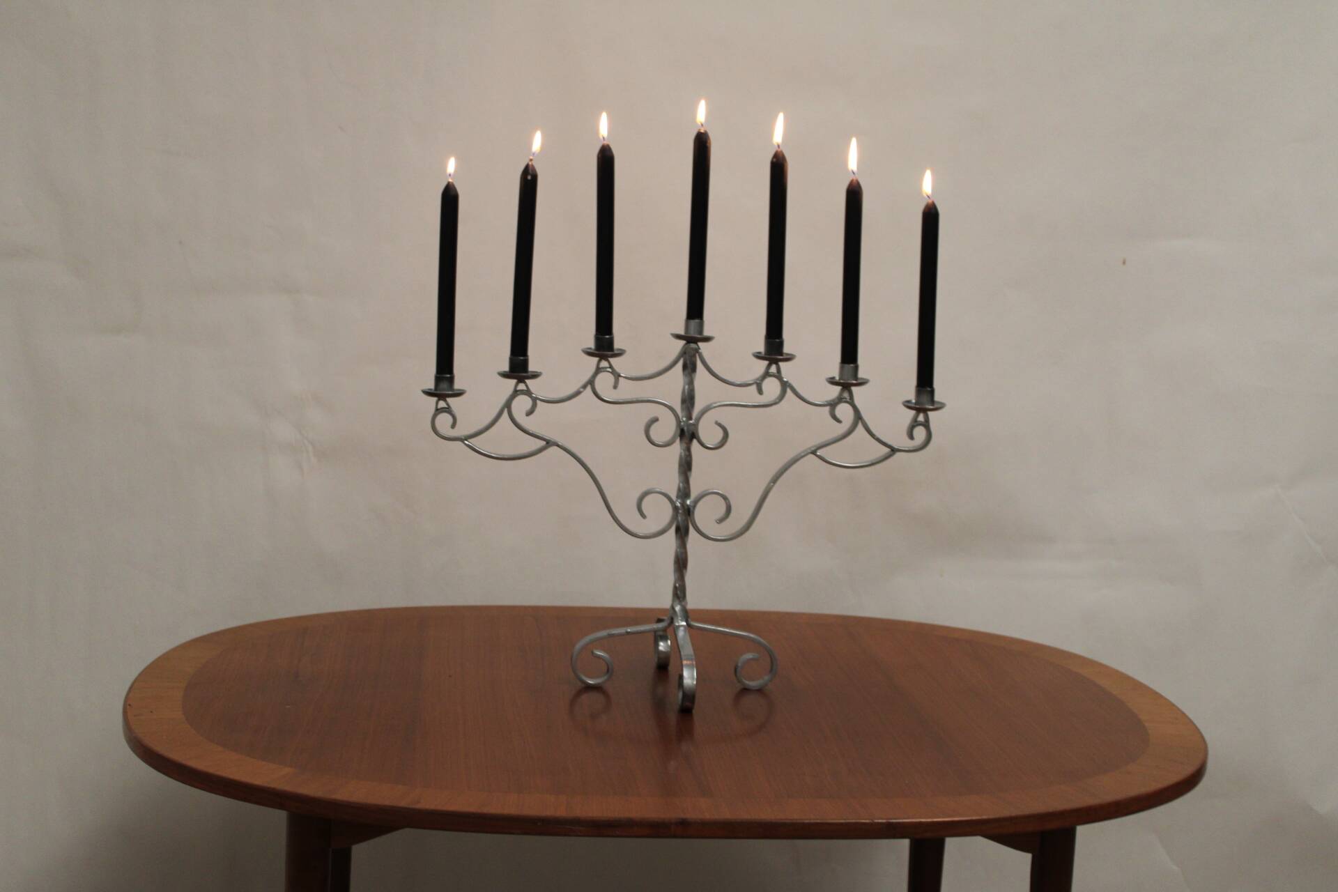 7-candle Christmas candlestick in silver painted steel Sweden