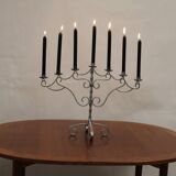 7-candle Christmas candlestick in silver painted steel Sweden