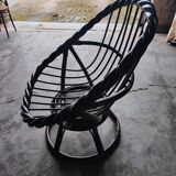 Swivel rattan love seat