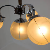 Chrome-plated Art Deco Chandelier, 1940s
