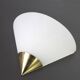 Pair of opaline glass wall lights designed by Limburg, Germany.