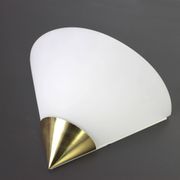 Pair of opaline glass wall lights designed by Limburg, Germany.