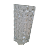 Faceted molded glass vase