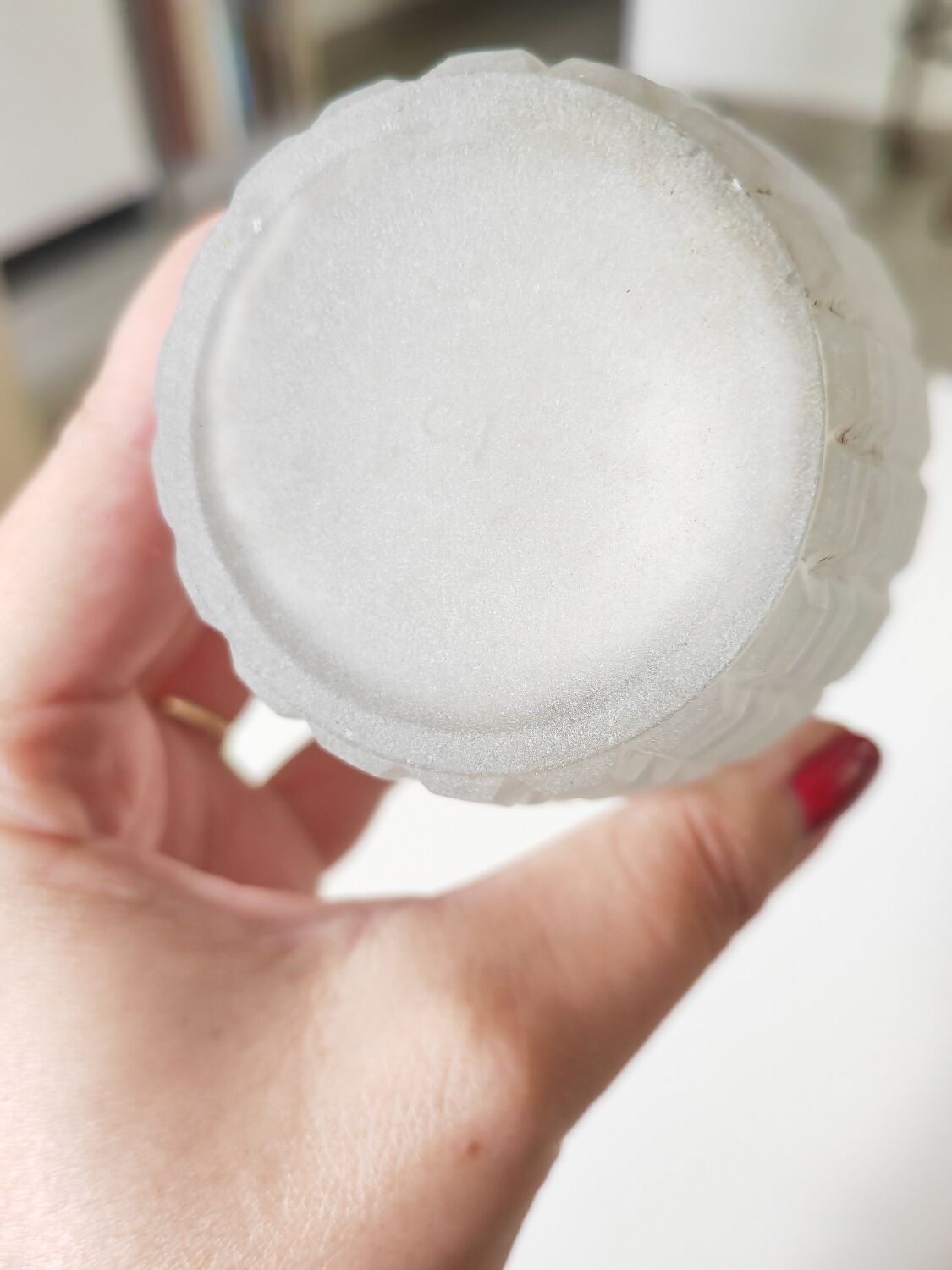 Moulded pressed glass vase