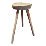 Tabouret fermier type tabouret de traite tripode ancien