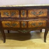Louis XV style commode, in rosewood marquetry.