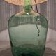 Vintage demijohn lamp in glass and XXL jute rope