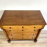 Commode Biedermeier d'origine après rénovation - XIXe siècle - merisier, finition brillante.