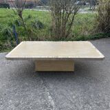Rectangular travertine coffee table
