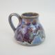 signed blue purple enamel ceramic pitcher