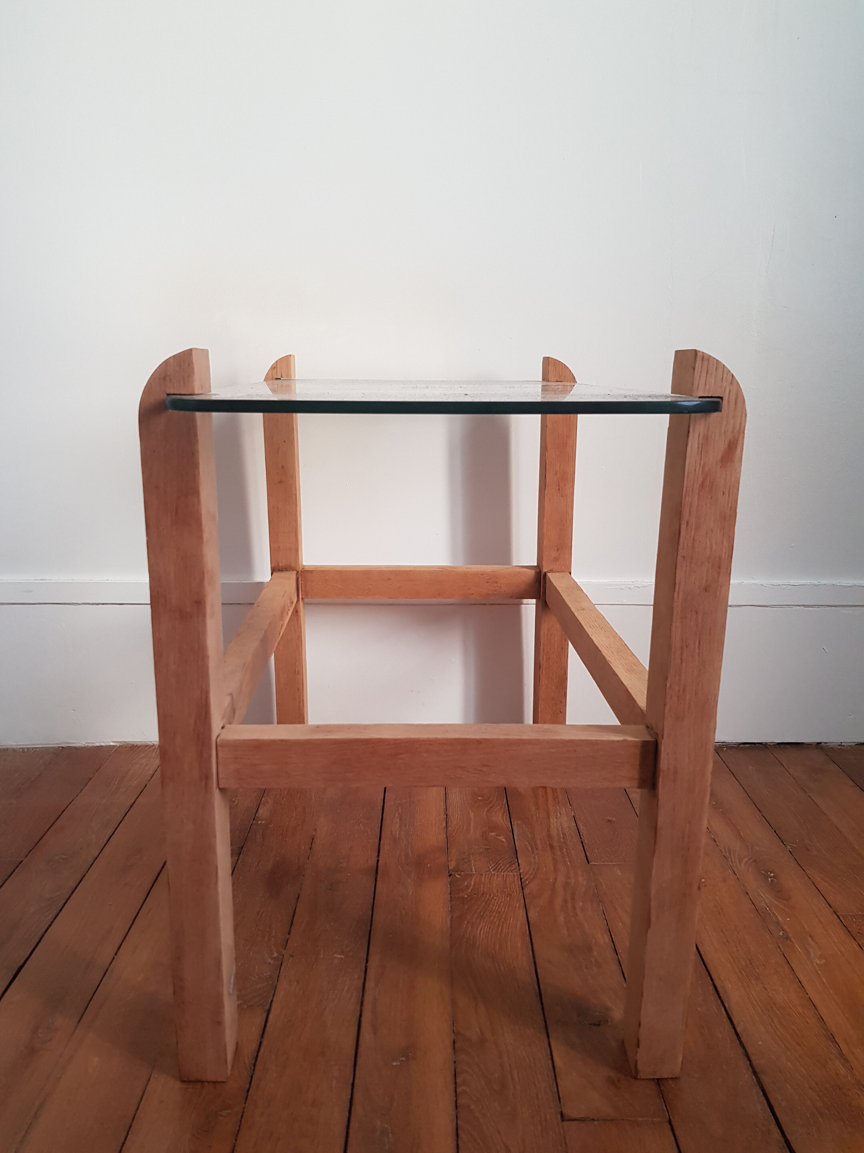 Wood and glass coffee table